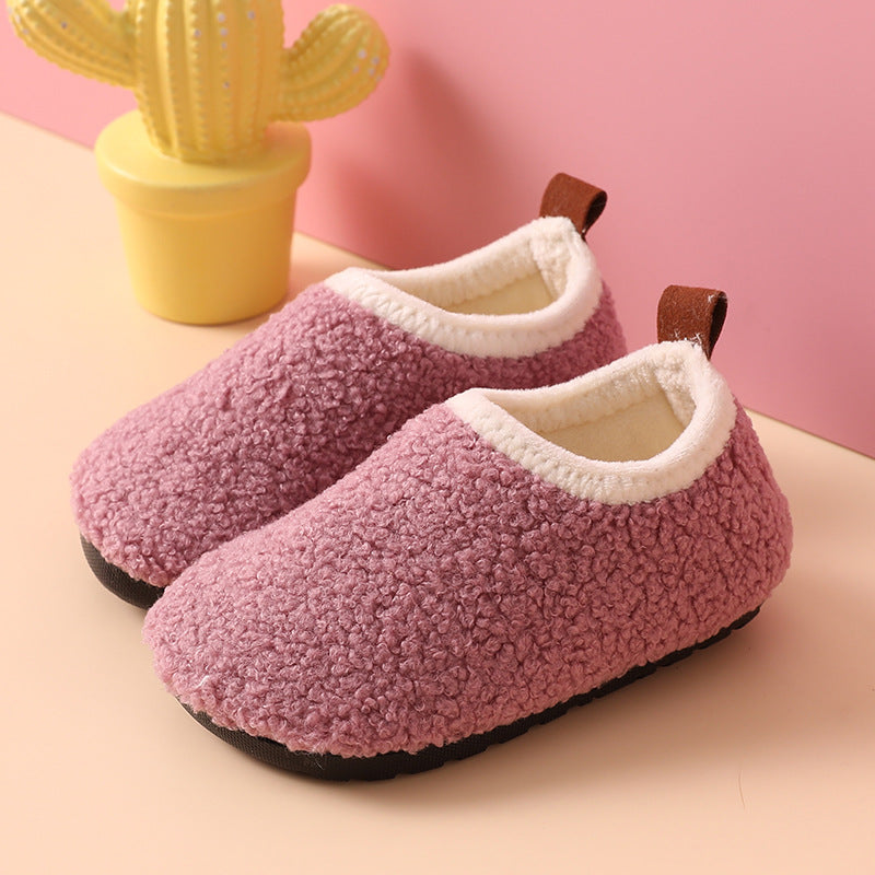 Plush children's men and women's floor socks shoes baby non-slip bottom thickened autumn and winter new cotton shoes indoor home cotton slippers