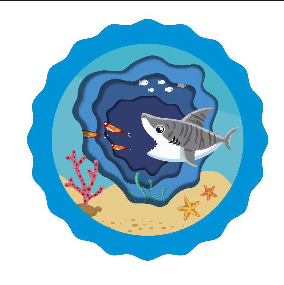 Cross-border spot PVC water spray mat summer outdoor thick non-slip children's pet lawn water spray mat fountain toy