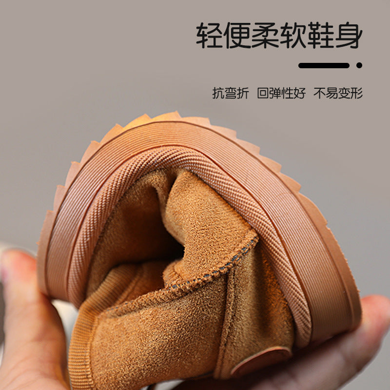 Children's snow boots new winter velvet thickened winter boots girls soft bottom cotton boots boys baby cotton shoes