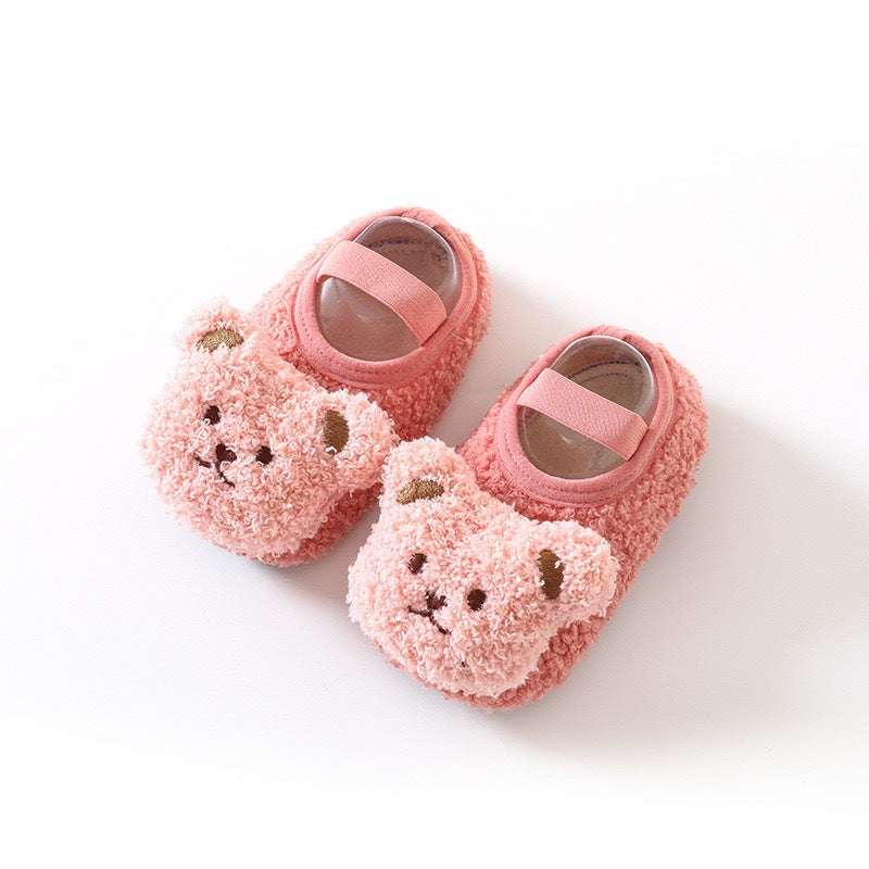 Floor socks baby shoes autumn and winter children's boys plus velvet thick non-slip soft sole toddler home pure cotton newborn