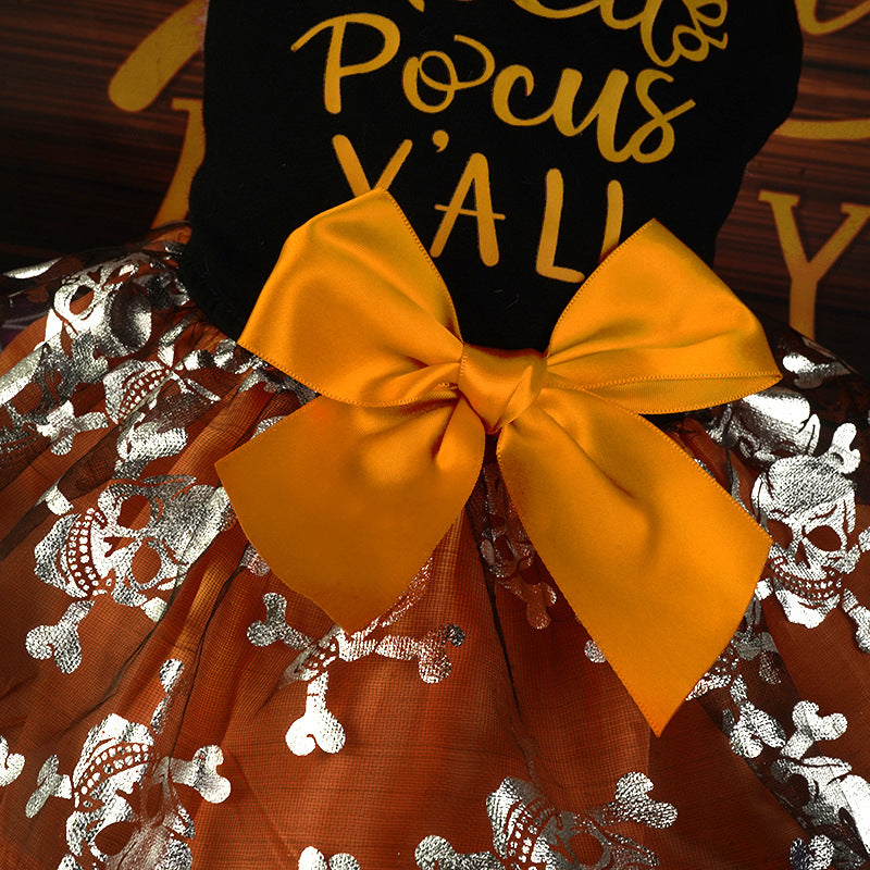 New pet skirt Amazon overseas pet clothes Halloween party dress mesh skirt factory agent