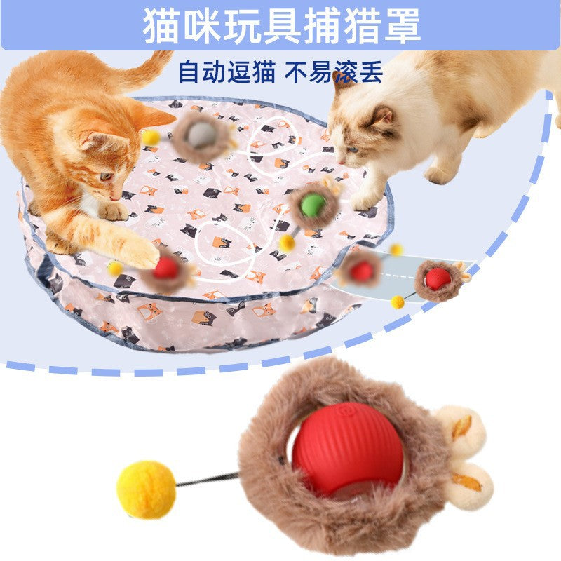 Cross-border new products Cat toy hunting cover cat toy self-entertainment hiding cover pet electric toy ball