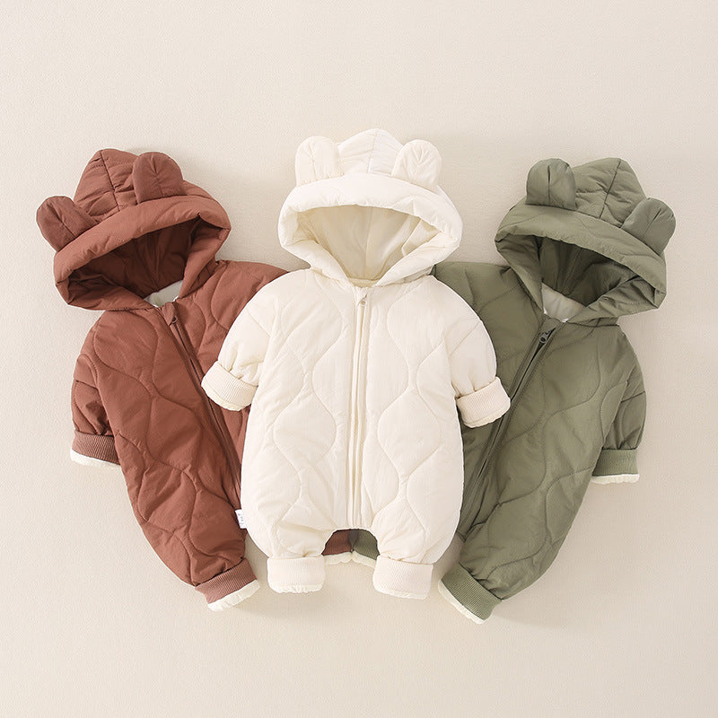 Baby autumn and winter clothes baby jumpsuit warm clothes newborn crawling clothes thick cotton clothes going out clothes cotton clothes romper