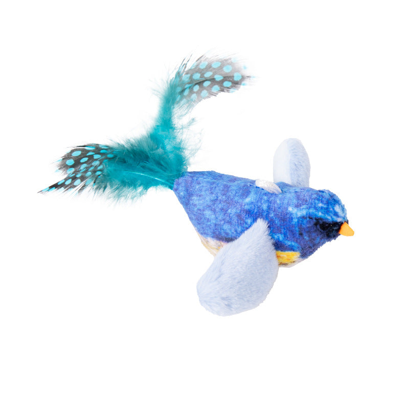 Cat teaser stick simulates a bird cat toy that can make a sound to relieve boredom, scratch-resistant and bite-resistant pet supplies