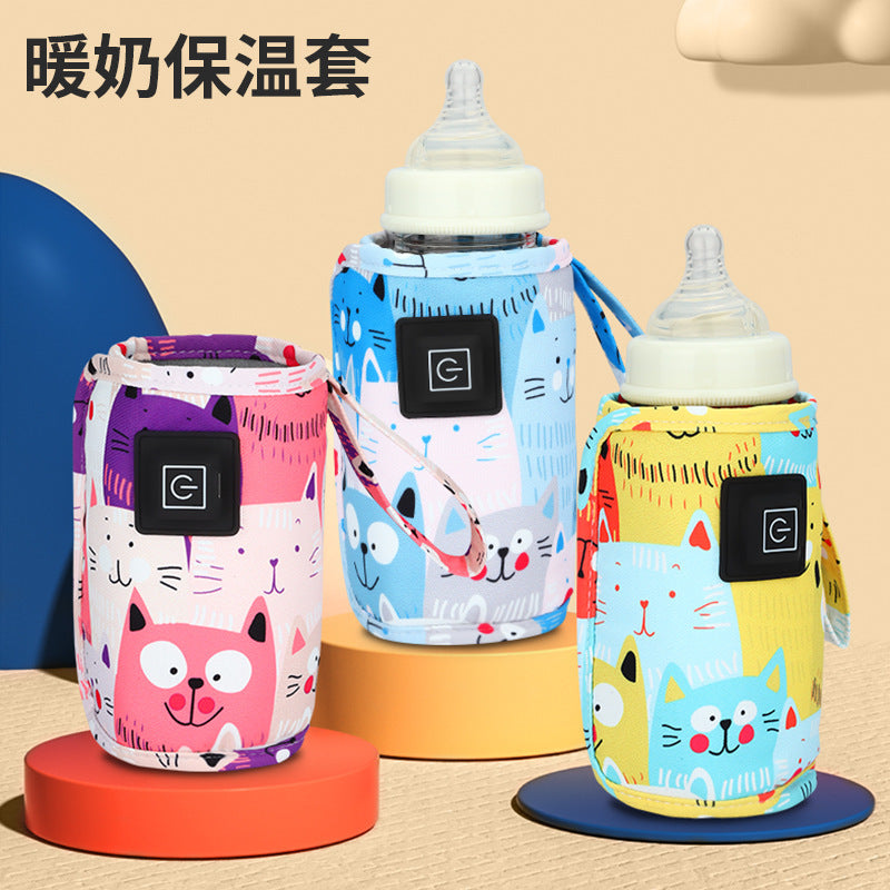 USB milk warmer, thermostat, home outdoor portable milk warmer, baby universal bottle insulation sleeve