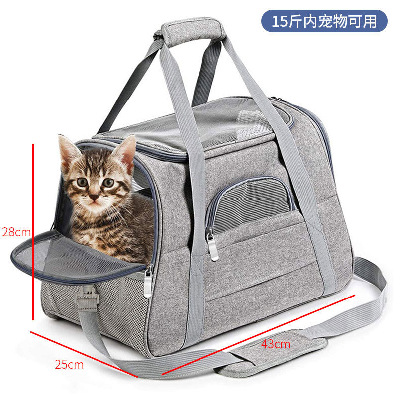 Spot pet bag portable breathable car cat bag hand-held foldable pet box multifunctional dog bag cross-border