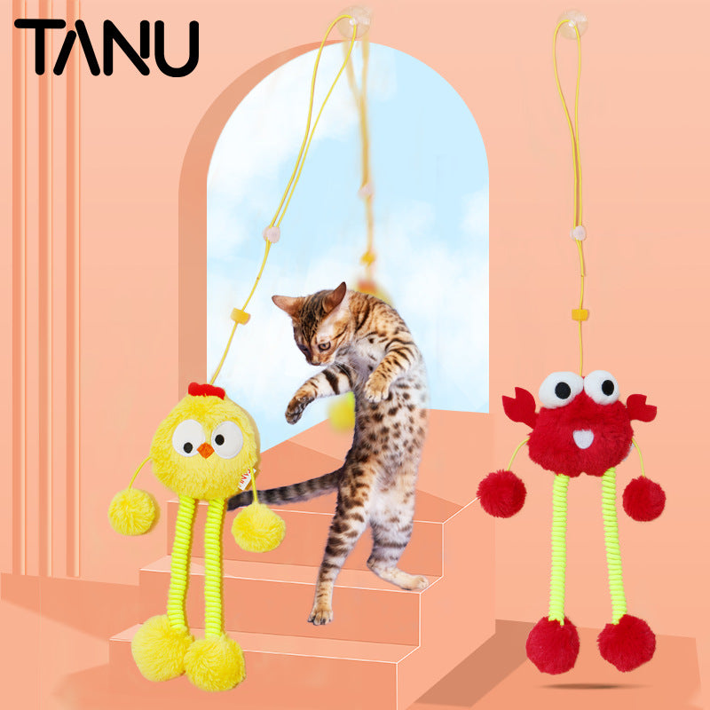 TANV Pet Products Felt Cat Toy Door Hanging Large Cat Play Retractable Rope Cat Toy Source Factory