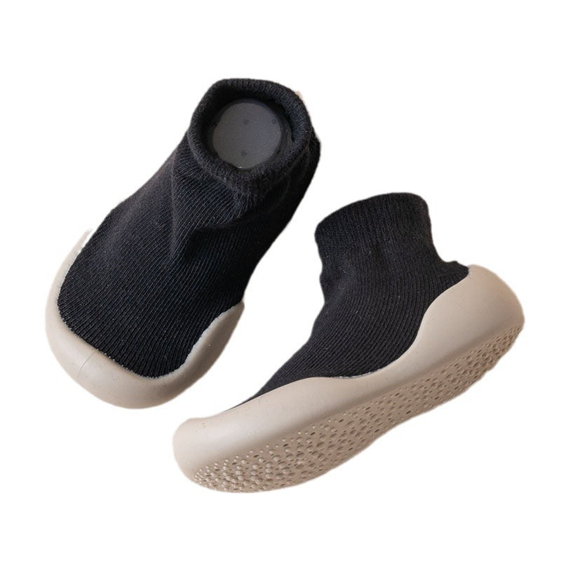 2024 Spring New Children's Toddler Shoes Solid Color Baby Floor Socks Shoes Combed Cotton Soft Sole Indoor Socks Shoes