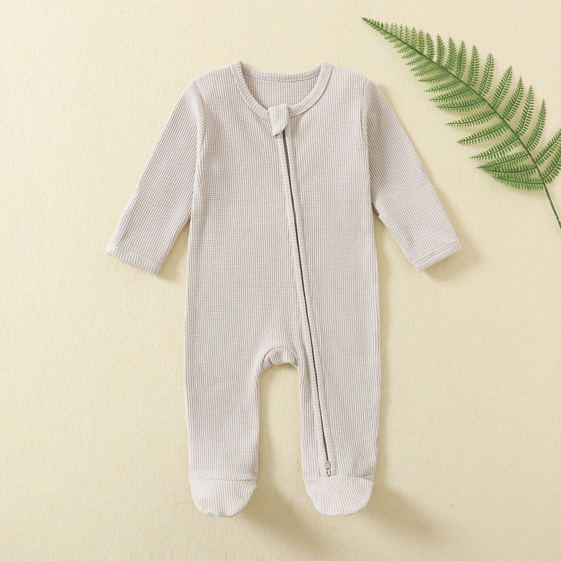 Baby jumpsuit autumn and winter baby crawling clothes long-sleeved zipper crawling clothes newborn clothes fart clothes baby pajamas