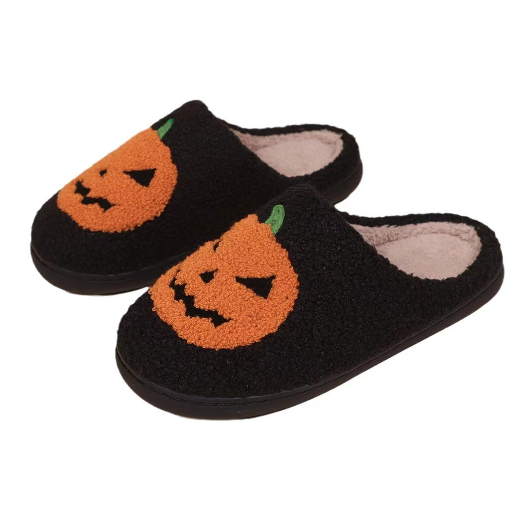 Halloween Collection Cartoon Pumpkin Funny Cotton Mops Winter Couples Indoor Home Cute Thick-soled Plush Cotton Mops