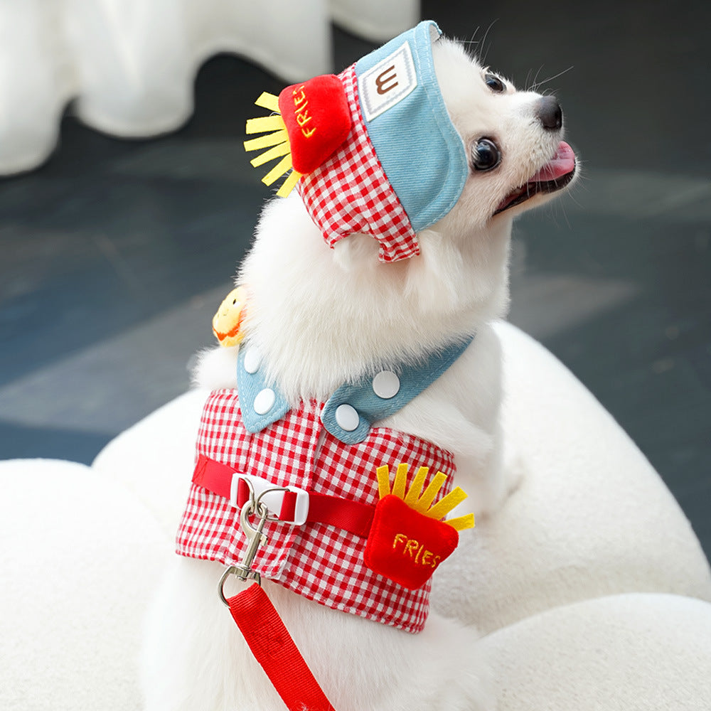 Cross-border wholesale of pet dog harness, leash, sun hat, cat and dog clothes, outdoor cat supplies