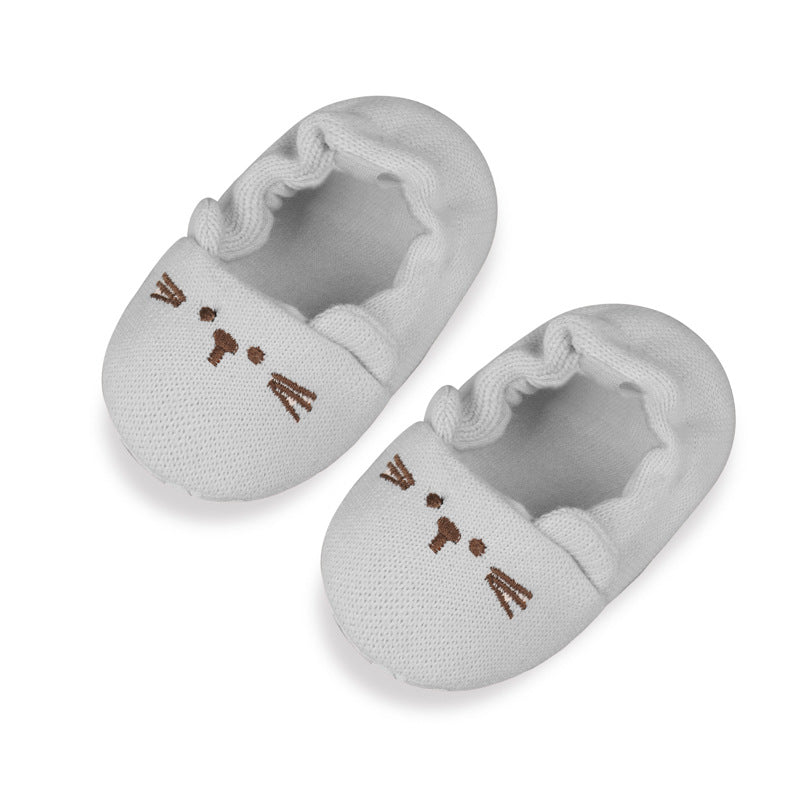 Spring and Autumn Style Cartoon 0-1 Year Old Baby Learning Shoes Knitted Wool Shoes Non-slip Soft Sole Newborn Baby Shoes
