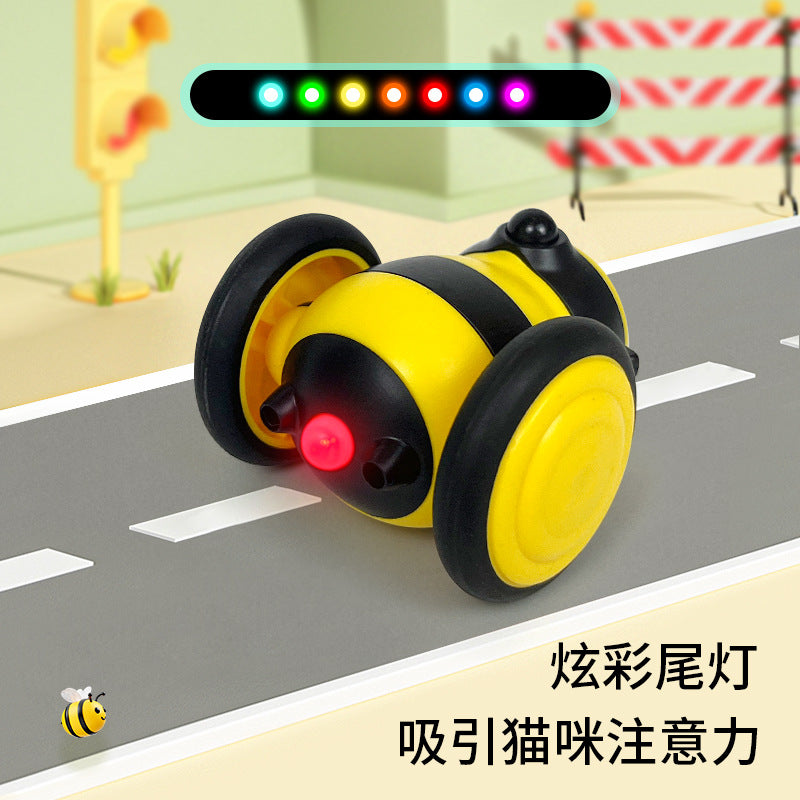 Pet electric smart cat car cat toy automatic cat with feathers cat self-entertainment running sports car Amazon