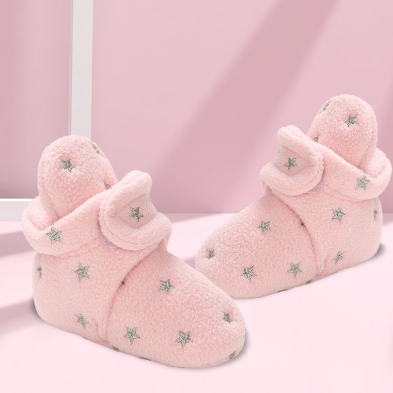 Winter baby cotton shoes high-top shoes 0-1 years old cute winter shoes thickened warm toddler shoes plus velvet baby shoes