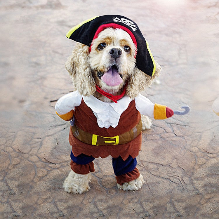 Pet supplies dog clothes upright pirate costume dog clothes police doctor standing costume guitar transformation costume funny costume
