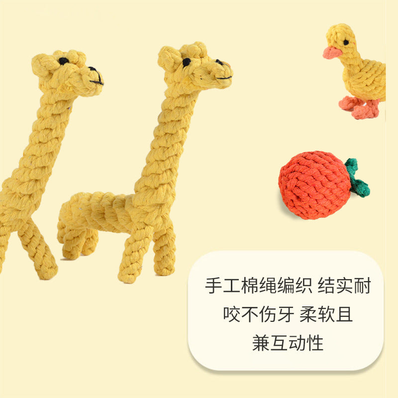Factory direct sales of pet cotton rope toys, dog teething and chewing resistant toy ropes, hand-woven to relieve boredom and interactive toys