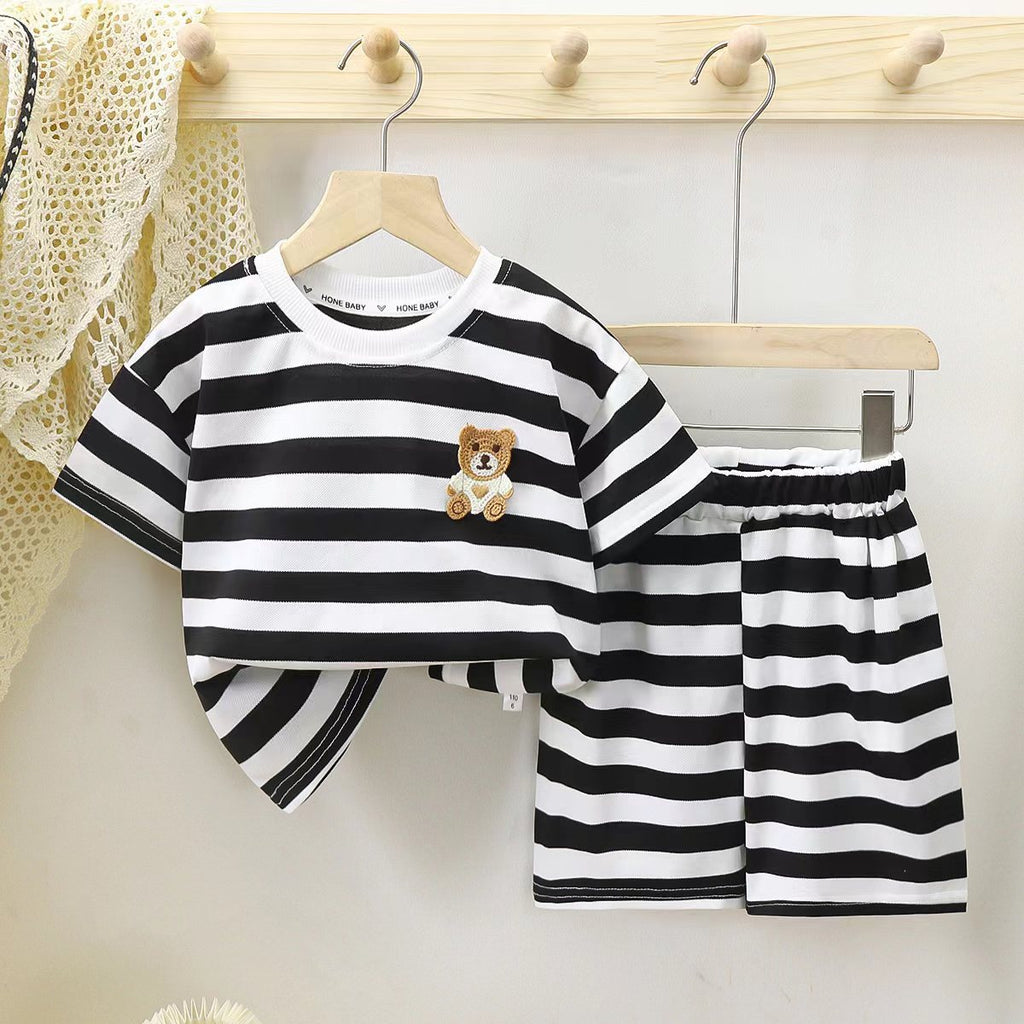 2023 new children's short-sleeved suits for girls and boys T-shirts for summer baby clothes Korean children's clothes for summer