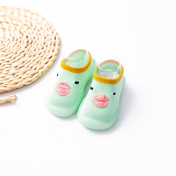 New spring and summer boys and girls children's shoes and socks cartoon little yellow duck boat shoes indoor shallow mouth baby baby toddler shoes outdoor