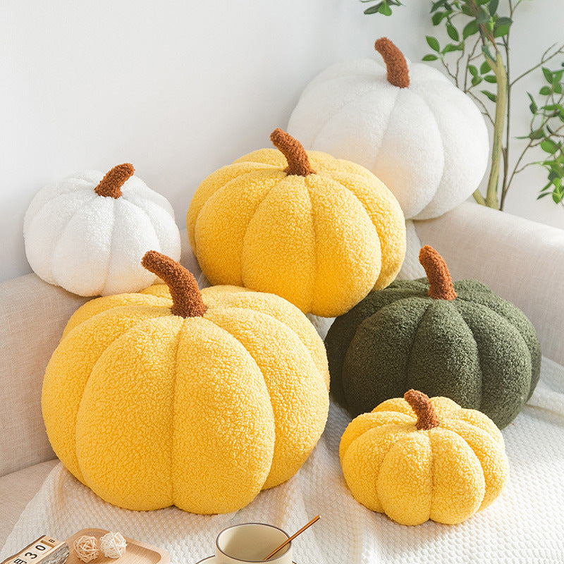 Romantic Macaron Color Teddy Velvet Pumpkin Pillow Cushion Halloween Daily Decorative Ornament Grab Doll Dropshipping
