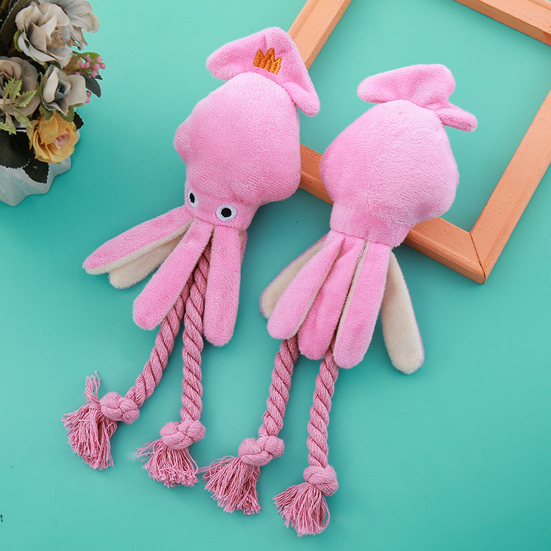 Dog toy manufacturer, sound-making cotton rope, octopus, bite-resistant, teeth-cleaning interactive pet toys, spot direct sales, cat supplies