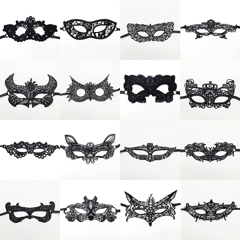 Cross-border exclusive masquerade party lace mask Christmas Halloween fun unshaped eye mask supplies