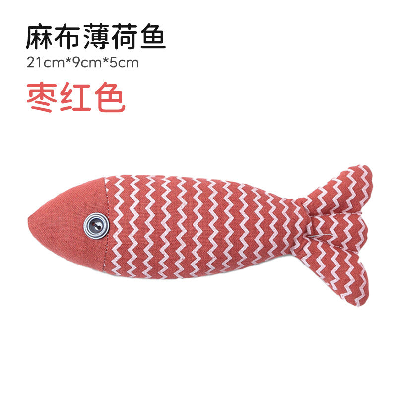 Extra Large Pet Catnip Fish Toy Cat Toy Cat Toy Cat Sackcloth Fish Self-Hi Catnip Doll Cat Toy