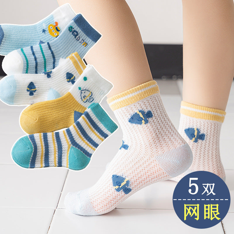 25 new summer a-type children's spring and summer thin boys and girls fashionable socks baby newborn baby socks