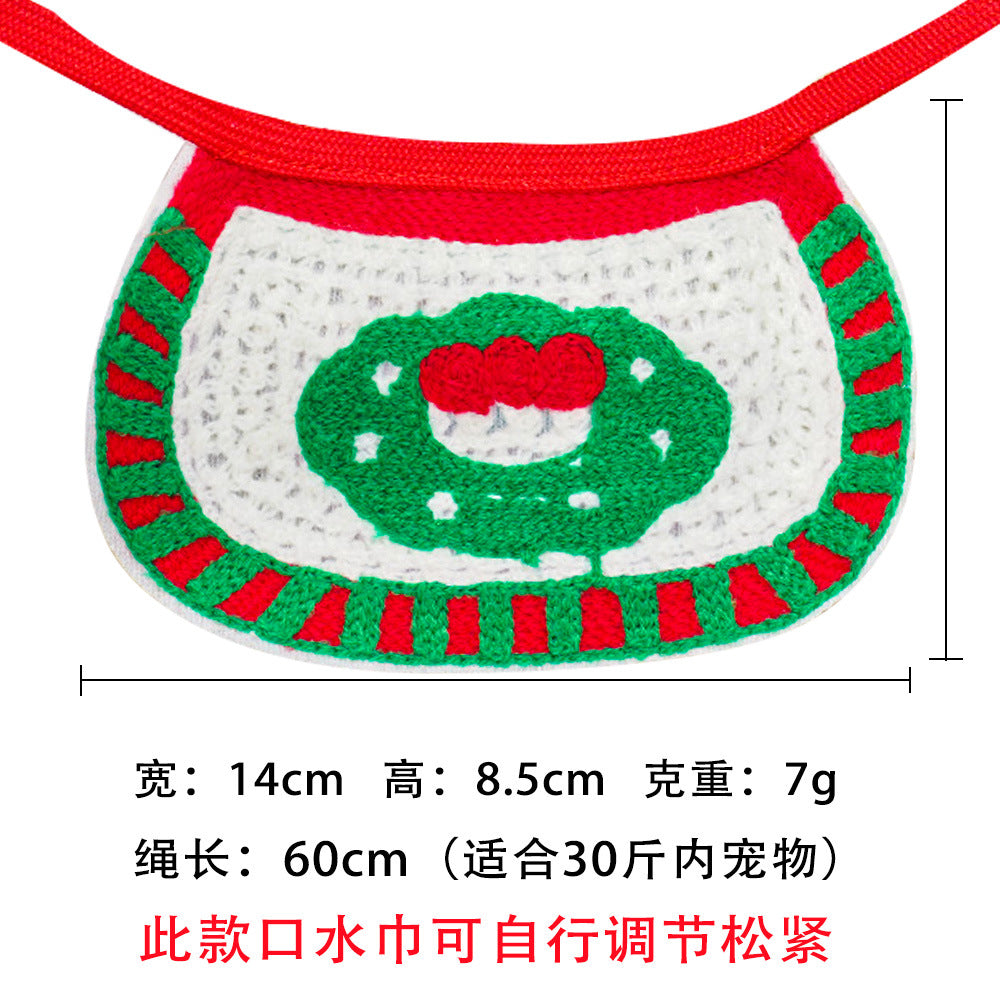 Dog and cat pet dog hat bib Teddy French bulldog autumn and winter clothes dress up cat Christmas supplies