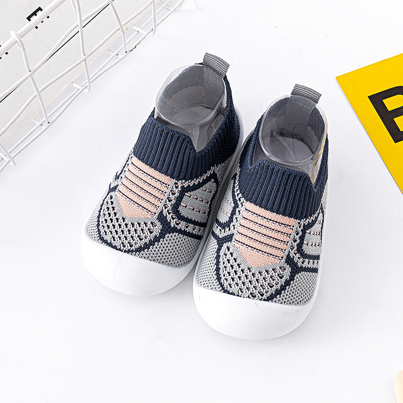 Spring and Autumn Baby Toddler Shoes Non-slip Soft Soled Baby Shoes Breathable Mesh Socks Shoes One-Step Baby Toddler Shoes