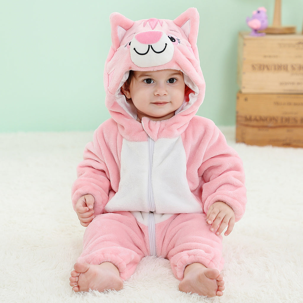 MICHLEY cross-border children's animal jumpsuits crawling clothes baby large size crawling clothes infant flannel crawling clothes
