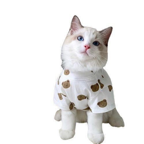 Korean ins cat clothes spring and summer thin anti-hair loss puppet kitten cute pet dog cat clothes