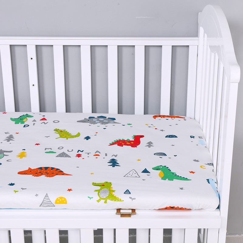 Foreign trade pure cotton crib bed sheet baby maternal and infant products ins children cartoon bed cover wholesale