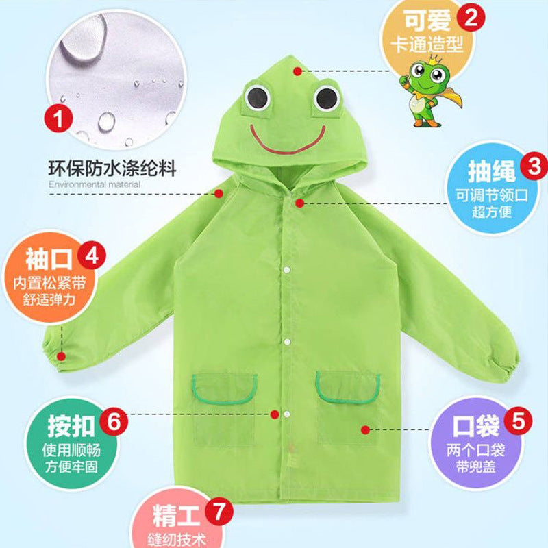 Children's raincoat kindergarten boys and girls baby raincoat primary school students waterproof thick raincoat 0-10 years old