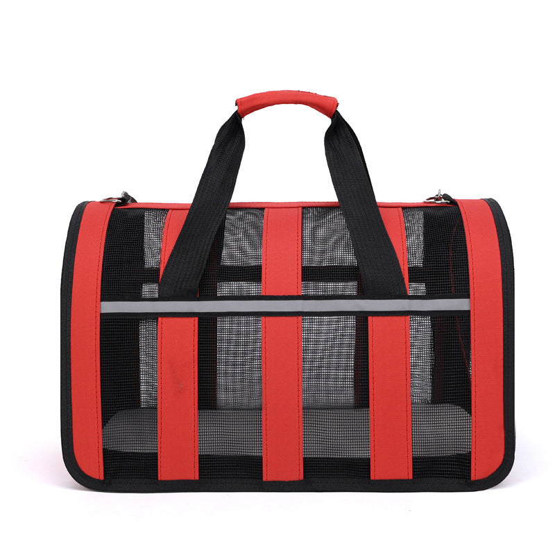 Cat bag portable large space pet handbag mesh breathable foldable cat and dog outing pet bag