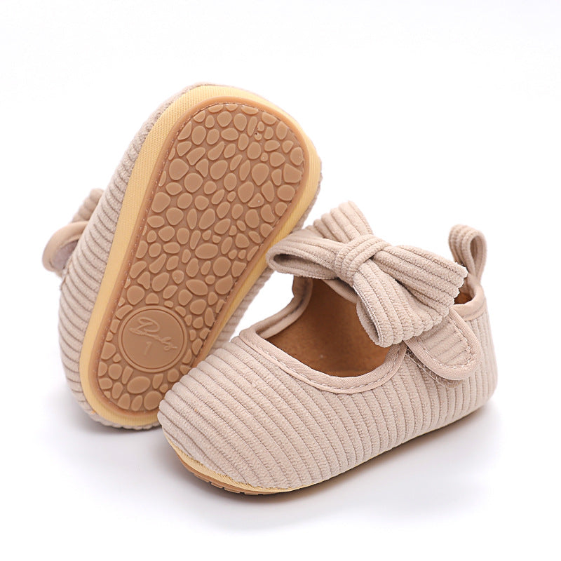 2022 new spring cross-border best-selling baby shoes bowknot rubber sole non-slip toddler shoes princess shoes dropshipping