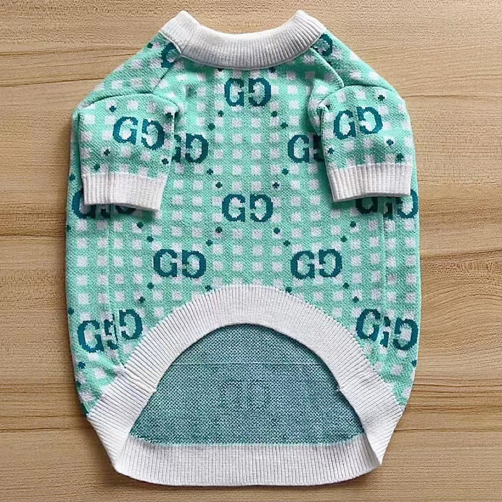 Autumn and winter trendy new knitted pet sweaters cross-border hot-selling cats and dogs warm and comfortable clothes Teddy clothing