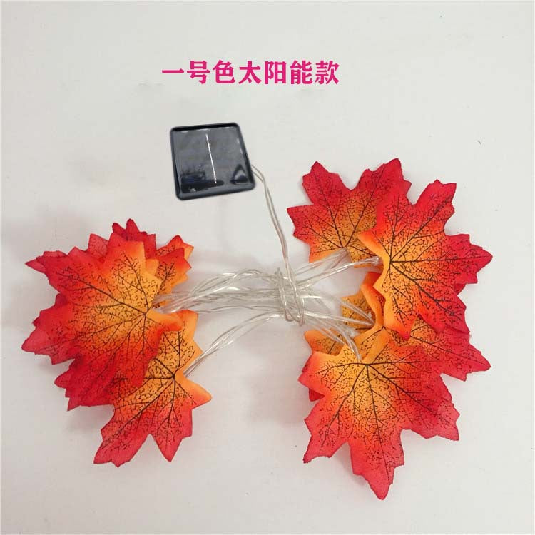 New Christmas LED light string pumpkin maple leaf light string battery box solar Halloween decoration light string