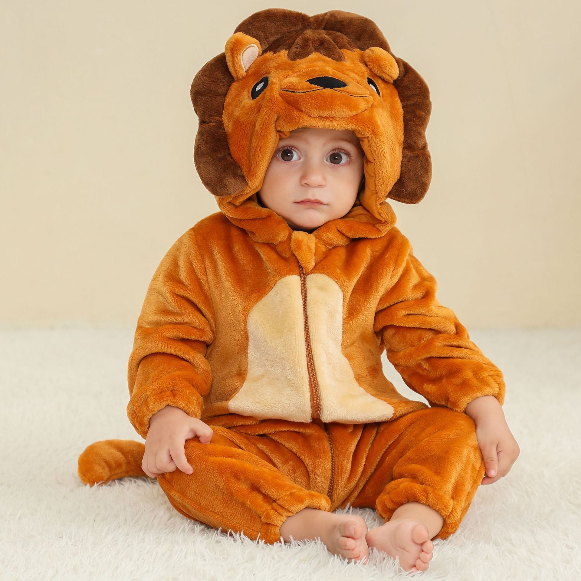MICHLEY cross-border children's animal jumpsuits crawling clothes baby large size crawling clothes infant flannel crawling clothes