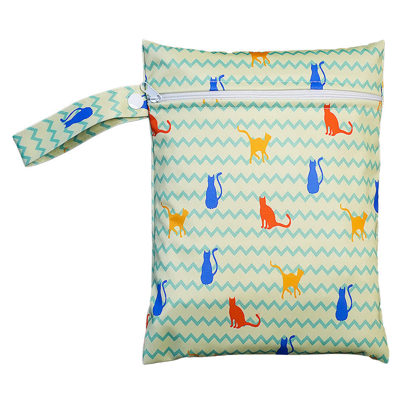 Cross-border printed storage bag for going out baby diaper storage bag ins style stroller hanging bag large capacity wetbag