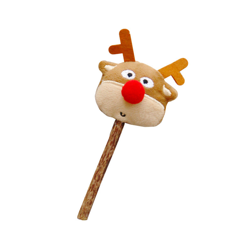 Pet Christmas cat toy snowman vent doll cat toy kitten wood Tianjiao teething stick pet supplies
