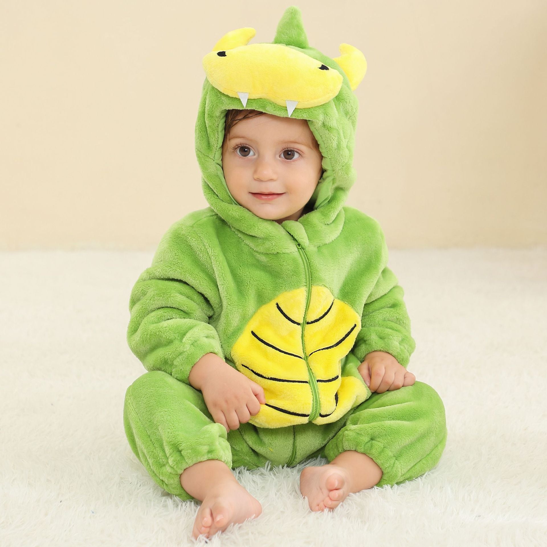MICHLEY cross-border children's animal jumpsuits crawling clothes baby large size crawling clothes infant flannel crawling clothes