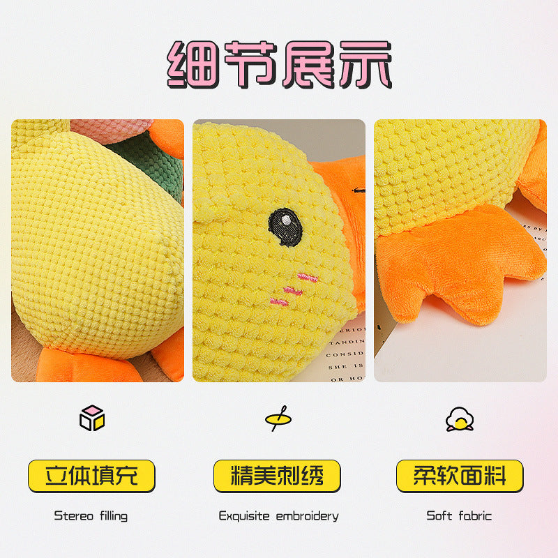 Plush dog toy that is resistant to chewing, teeth grinding, and making sounds for puppies to spend time alone to relieve boredom, Golden Retriever Corgi dog pet toy