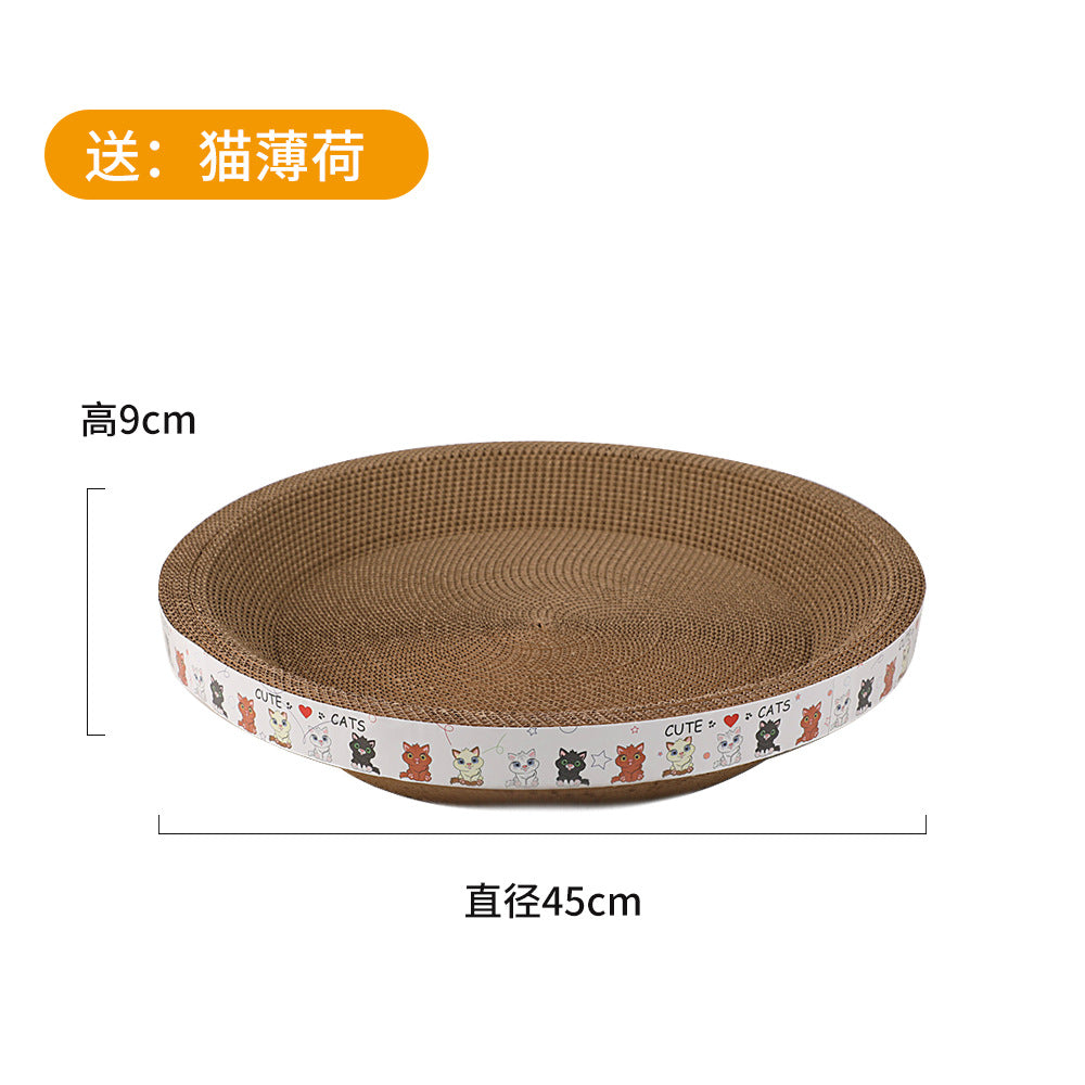 The shopkeeper recommends pet toy cat scratching board nest bowl-shaped basin oversized round claw grinder corrugated box does not drop crumbs