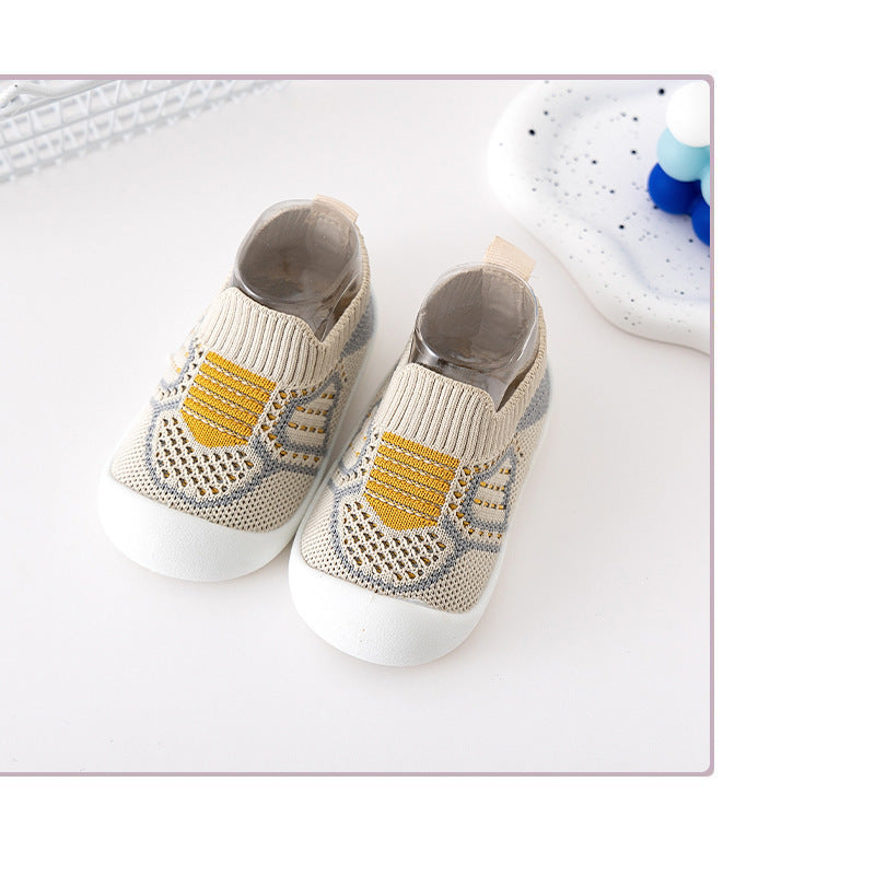 New summer infant toddler shoes Korean version flying woven baby shoes non-slip breathable wear-resistant soft sole toddler shoes