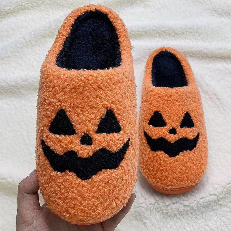 Halloween Collection Cartoon Pumpkin Funny Cotton Mops Winter Couples Indoor Home Cute Thick-soled Plush Cotton Mops