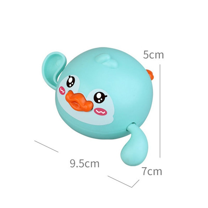 Douyin hot selling children's bathroom water swimming little penguin crab chain cool swim baby bath water toys