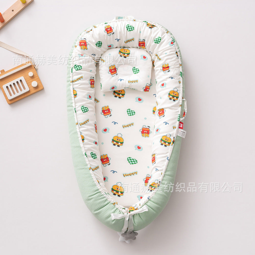 Hemei honeycomb breathable detachable and washable portable baby bed mid-bed bionic baby nest baby pillow travel baby bed