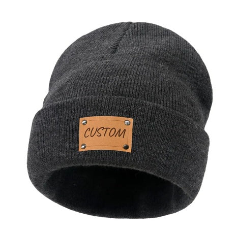 Engraved beanie, knitted baby beanie for toddlers boys girls adults