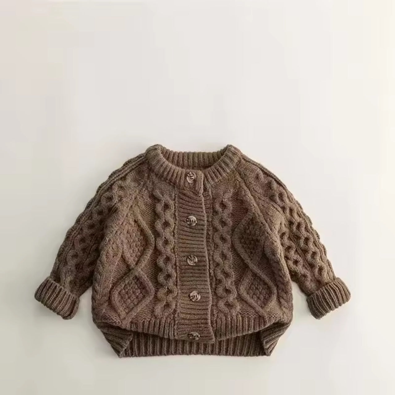 Children's knitted cardigan sweater baby sweater spring and autumn knitted sweater boys and girls thickened coat trendy winter wear