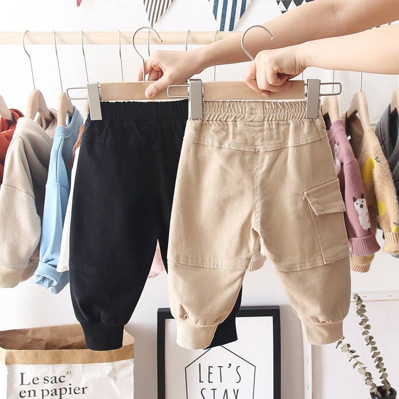 New style boys casual pants spring and autumn children's carrot pants children's Korean version baby fashion cuff work pants